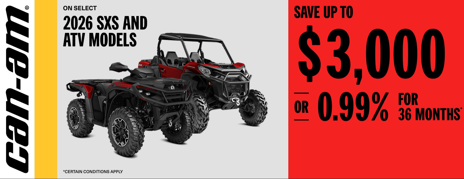 US_ORV_MY26_SXS_ATV_$3k_or_0.99% 36mo_06.30.26
